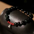 Black Obsidian Lotus Bracelet - Protection & New Beginnings - Image 2
