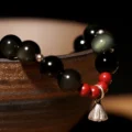 Black Obsidian Lotus Bracelet - Protection & New Beginnings - Image 3