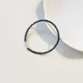Black Tourmaline Dainty Bracelet - 2mm Protection Shield