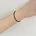Black Tourmaline Dainty Bracelet - 2mm Protection Shield - Image 4