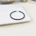 Black Tourmaline Dainty Bracelet - 2mm Protection Shield - Image 3