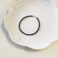 Black Tourmaline Dainty Bracelet - 2mm Protection Shield - Image 2