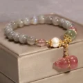 Grey Moonstone Wu Lou Bracelet - Health & Intuition - Image 4
