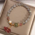 Grey Moonstone Wu Lou Bracelet - Health & Intuition - Image 3