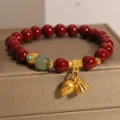 Cinnabar & Jade Lotus Bracelet - Spiritual Protection Gift - Image 5