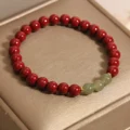 Cinnabar & Jade Minimalist Bracelet - Spiritual Protection Gift - Image 4