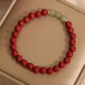 Cinnabar & Jade Minimalist Bracelet - Spiritual Protection Gift - Image 2