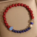 Cinnabar & Lapis Lazuli Koi Bracelet - Prosperity & Protection