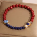Cinnabar & Lapis Lazuli Koi Bracelet - Prosperity & Protection - Image 3