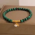 Malachite Bamboo Bracelet - Healing Energy & Prosperity - Image 3