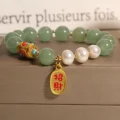 Green Aventurine Bracelet - Pearls for Luck & Wealth
