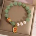 Green Aventurine Bracelet - Pearls for Luck & Wealth - Image 3