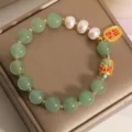 Green Aventurine Bracelet - Pearls for Luck & Wealth - Image 2