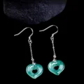 Jadeite Heart Earrings - S925 Silver Drop Love Amulet - Image 4