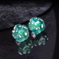Natural Jadeite Plum Blossom Earrings - Healing & Luck - Image 2