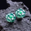 Natural Jadeite Plum Blossom Earrings - Healing & Luck - Image 3