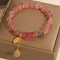 Strawberry Quartz Bracelet - Pink Pixiu for Love & Wealth