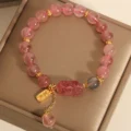 Strawberry Quartz Bracelet - Pink Pixiu for Love & Wealth - Image 5