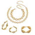 Tanfog 18K Gold Plated Stainless Steel Jewelry Set | Tarnish-Free CZ Link Collection - Image 8