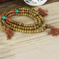 Tanfog Authentic Yak Bone 108 Mala Beads Hand-Strung Tibetan Prayer Bracelet