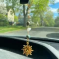 Tanfog Celestial Sun & Moon Crystal Car Hanging Charm | Vintage Astral Travel Amulet