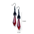 Tanfog Gothic Bat Teardrop Earrings  Vampire Aesthetic Dark Red Dangles - Image 4