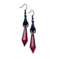 Tanfog Gothic Bat Teardrop Earrings  Vampire Aesthetic Dark Red Dangles