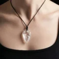 Tanfog Hand-Carved Clear Quartz Arrowhead Necklace | Natural Stone Protection Amulet - Image 3