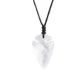 Tanfog Hand-Carved Clear Quartz Arrowhead Necklace | Natural Stone Protection Amulet - Image 4