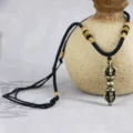 Tanfog Handcrafted Brass Vajra Necklace | Vintage Tibetan Dorje Protection Amulet