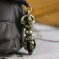 Tanfog Handcrafted Brass Vajra Necklace | Vintage Tibetan Dorje Protection Amulet - Image 3