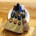 Tanfog Handcrafted Crystal Witch Besom | Spiritual Altar Broom Decor - Image 3