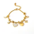 Tanfog Heart & Celestial Charm Bracelet | Tarnish-Free Titanium Steel Jewelry - Image 4