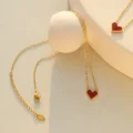 Tanfog Minimalist Red Heart Necklace | Tarnish-Free Titanium Steel Jewelry - Image 2