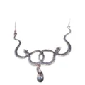 Tanfog Vintage Double Snake Knot Necklace | Gothic Serpent Teardrop Pendant - Image 5