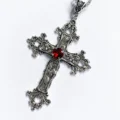 Tanfog Vintage Gothic Cross Necklace | Unisex Baroque Pendant with Gemstone - Image 5