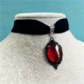 Tanfog Vintage Velvet Choker | Gothic Red Medallion Pendant Necklace - Image 3